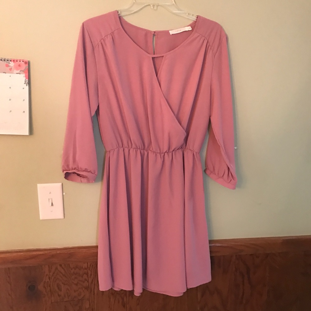 Lush medium blush pink shirt dress